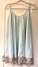 CLAIRE SANDRA by LUCIE ANN BEVERLY HILLS Vintage Baby Blue Sheer Nylon Lace Gown