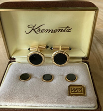KREMENTZ Vintage Tuxedo Stud Cufflinks Set