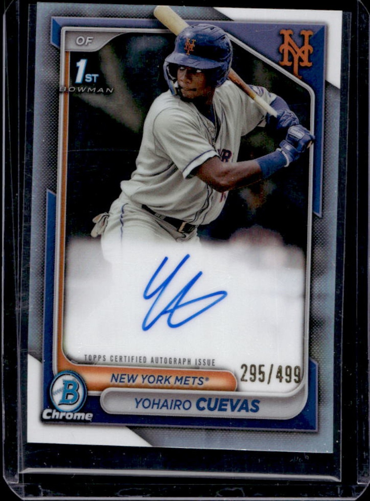 2024 Bowman Chrome Yohairo Cuevas Auto Refractor 1st #295/499 Mets