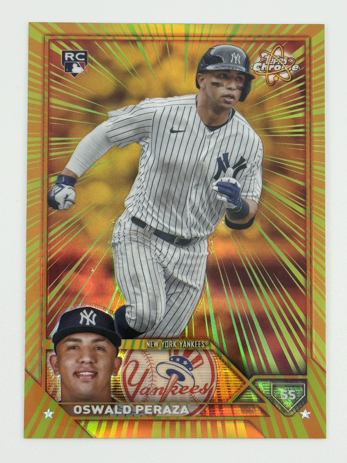 2023 Topps Chrome Update Radiating SSP Rookie #RR-24 Oswald Peraza RC - Yankees