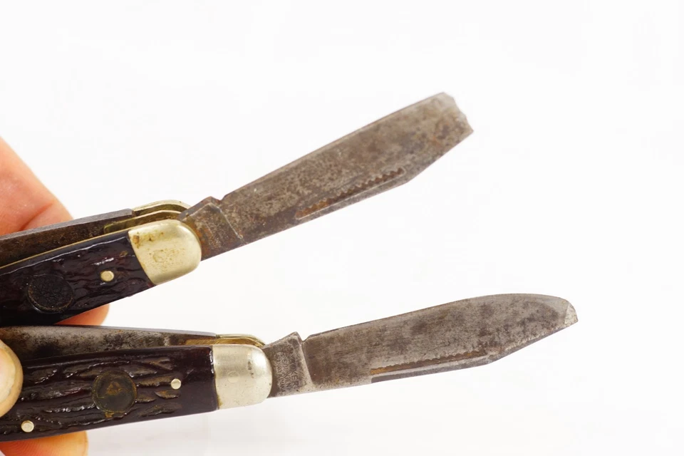 Lote de 2 Navajas de Bolsillo BOKER Solingen Alemania Cuchillos Piezas Reparación Rotas Foto 3 de 4