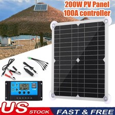 200 Watts Solar Panel Kit 100A 12V Battery Charger w/ Controller Caravan Boat RV