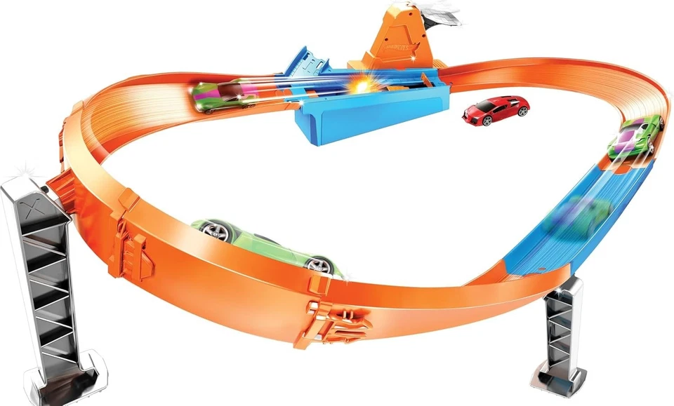 Hot Wheels Rapid Raceway Track Racing Set Multi-Car Launcher w/ 1 Car - Image 4 of 4