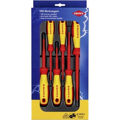 Knipex VDE Schraubendreher-Set 6teilig Schlitz, Kreuzschlitz Phillips