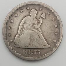 1875-S Twenty 20 Cent Piece VG Very Good Tough Silver Coin San Francisco CWT-iix