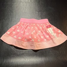 Okie Dokie Girls Pink Heart Skort 18M Cotton Skater Pull-On Casual Short