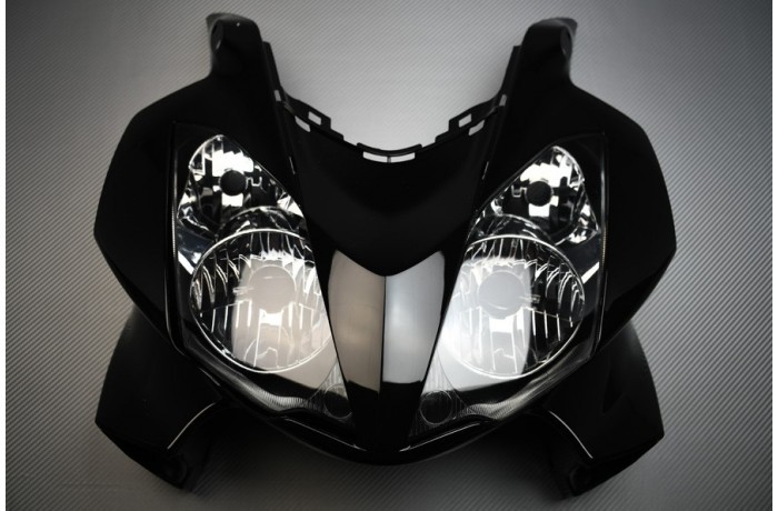 Tête de fourche VFR 800 VTEC noire en ABS injecté avec phare étanche haute visibilité