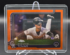 2025 Topps Chrome Logofractor baseball Ezequiel Tovar Orange /25 Rockies