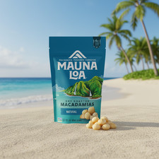 Mauna Loa Unsalted Dry Roasted Macadamia Nuts - 7oz Resealable Bag - Premium Haw