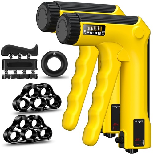 Hand Grip Strength Trainer Kit - Hand Gripper Strengthener 6 Pack with 2 Adju...