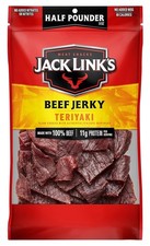 Jack Link's Beef Jerky, Teriyaki, Half Pounder Large Jerky Bag - Flavorful Meat