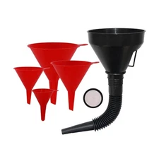 Plastic Oil Funnels for Automotive Use Set of 5, Large Flexible Fuel Funnel w...