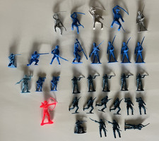 Marx 1960's Cavalry 50 - 80mm Army Men Plastic Toy Soldier Action Figure lot