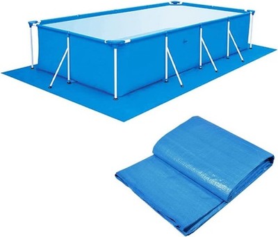 PE Pool Ground Cloth 250*450cm, Faltbar, Schwimmbadbodenschutz, Rechteckig, Blau