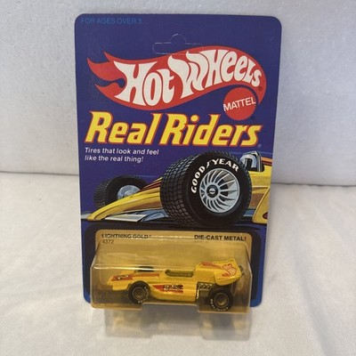 Vintage Hotwheels Real Riders 1982 Lightning Gold/Yellow UnPunched