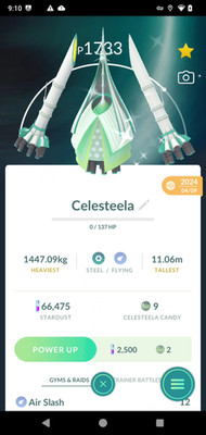 Pokemon Go Shiny Celesteela  - tr@de unregistered 1 million dust
