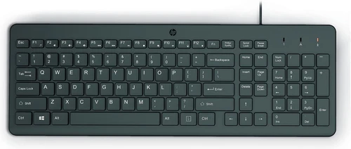 HP 150 Wired KeyboardSnel, gemakkelijk en nauwkeurigSnelkoppelingen boveninAansl