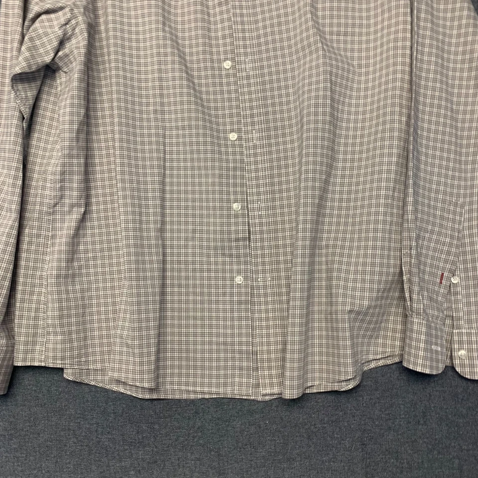 TOMMY HILFIGER Mens Dress Shirt Size 17 34/35XL Beige Plaid Long Sleeve Slim Fit - Image 3 of 4