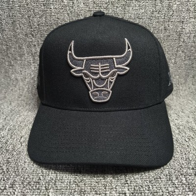 Mitchell & Ness Chicago Bulls Black Curved Snapback Cap Hat OS