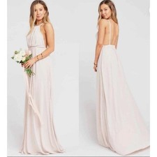 Show Me Your Mumu Amanda Backless Beige Halter Neck Maxi Dress X-Small