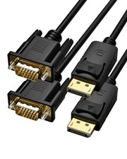 2 PCS 6 FT DisplayPort to VGA Adapter Cables Male to Male DP to VGA Cord