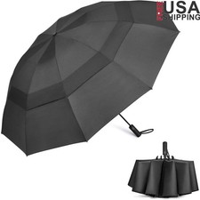 Windproof Compact Golf Umbrella Auto Open Close Inverted Design Travel Use