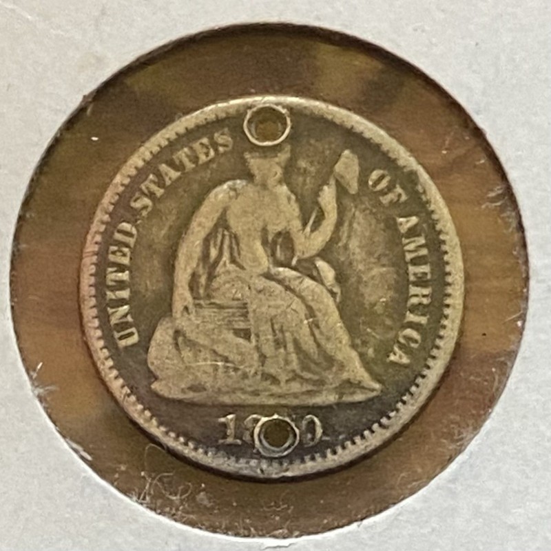 1860–1873 Seated Liberty Half Dime Two Holed 90% Silver Civil War Era US Coin 5C
