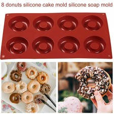 Donut Mold 8 Slots Silicone Non-Stick Silicone Doughnut Pan Heat Resistant qrwuW
