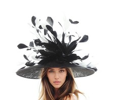 White Black Kentucky Derby Wedding Royal Ascot Statement Ladies Day Hat