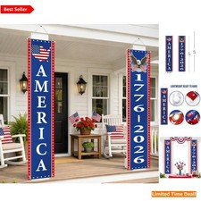 USA 250th Anniversary Front Door Signs - 2 Pack Red, White, and Blue Banners