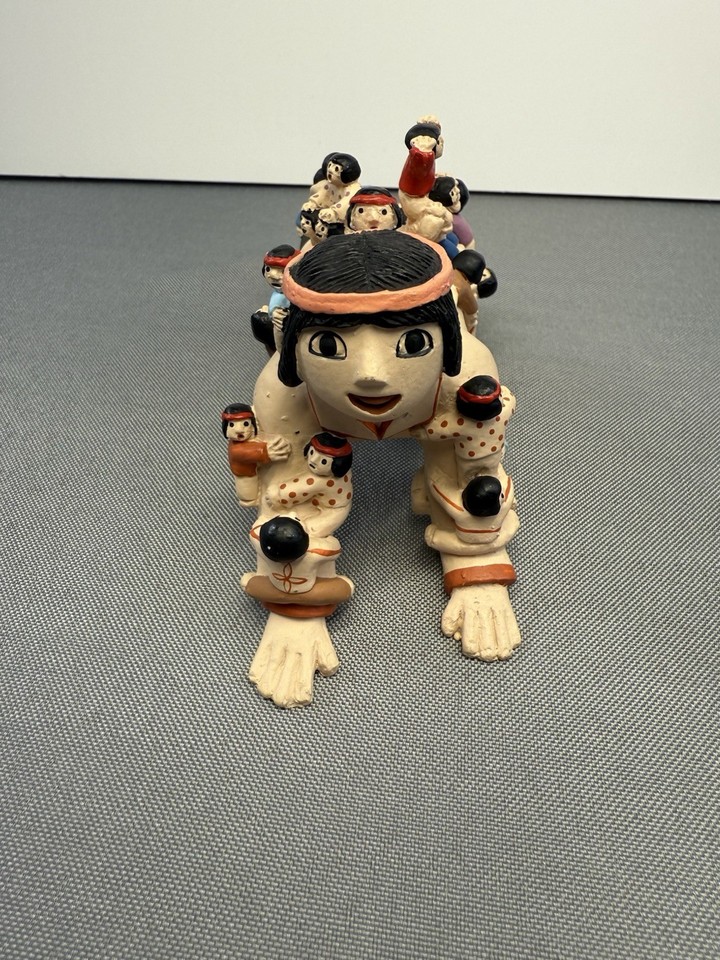 Native American Style Storyteller Pottery Sculpture Man 25 Children native-american-style-storyteller-pottery-sculpture-man-25-children