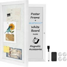 White Wooden Frame Bulletin Board W/ Felt 11.8 x 15.7 inch / 30x40cm Enclosed