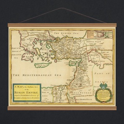 Ancient 1709 Map: Eastern Parts Of Roman Empire; Canvas, Magnetic Wooden Hanger