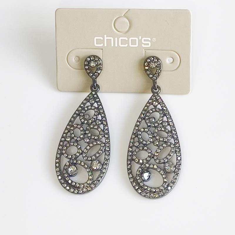 New Chicos Teardrop Statement Drop Earrings Chic Women Party Vacation Jewelry