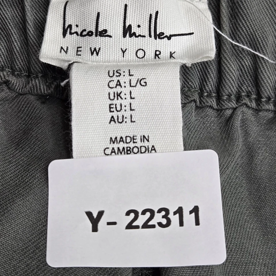 Nicole Miller Women Pants L Green Jogger Pull On 25" Inseam - Image 2 of 4