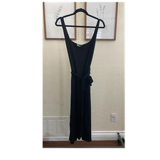Reformation Jeans Black Sleeveless Scoop Neck Maxi Dress Belted XL