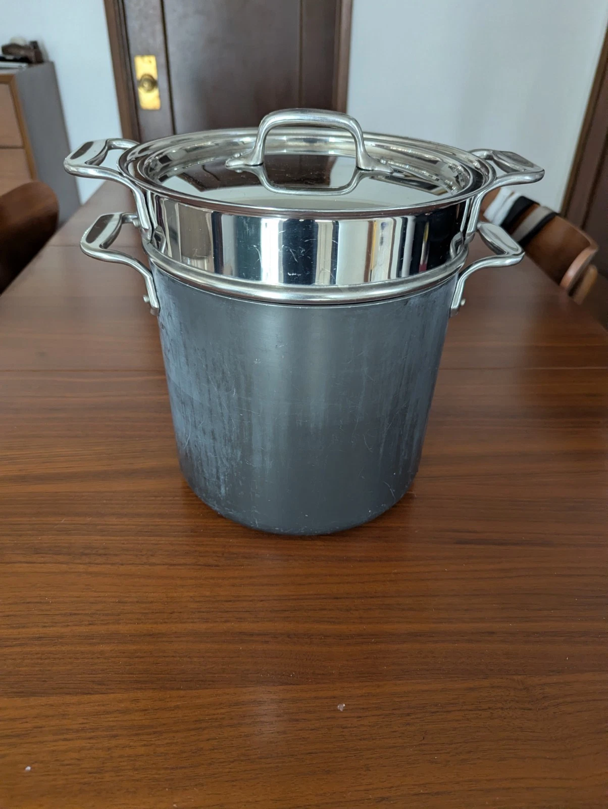 All Clad LTD Anodized Pasta 7 Q Stockpot With Stainless Steel Colander