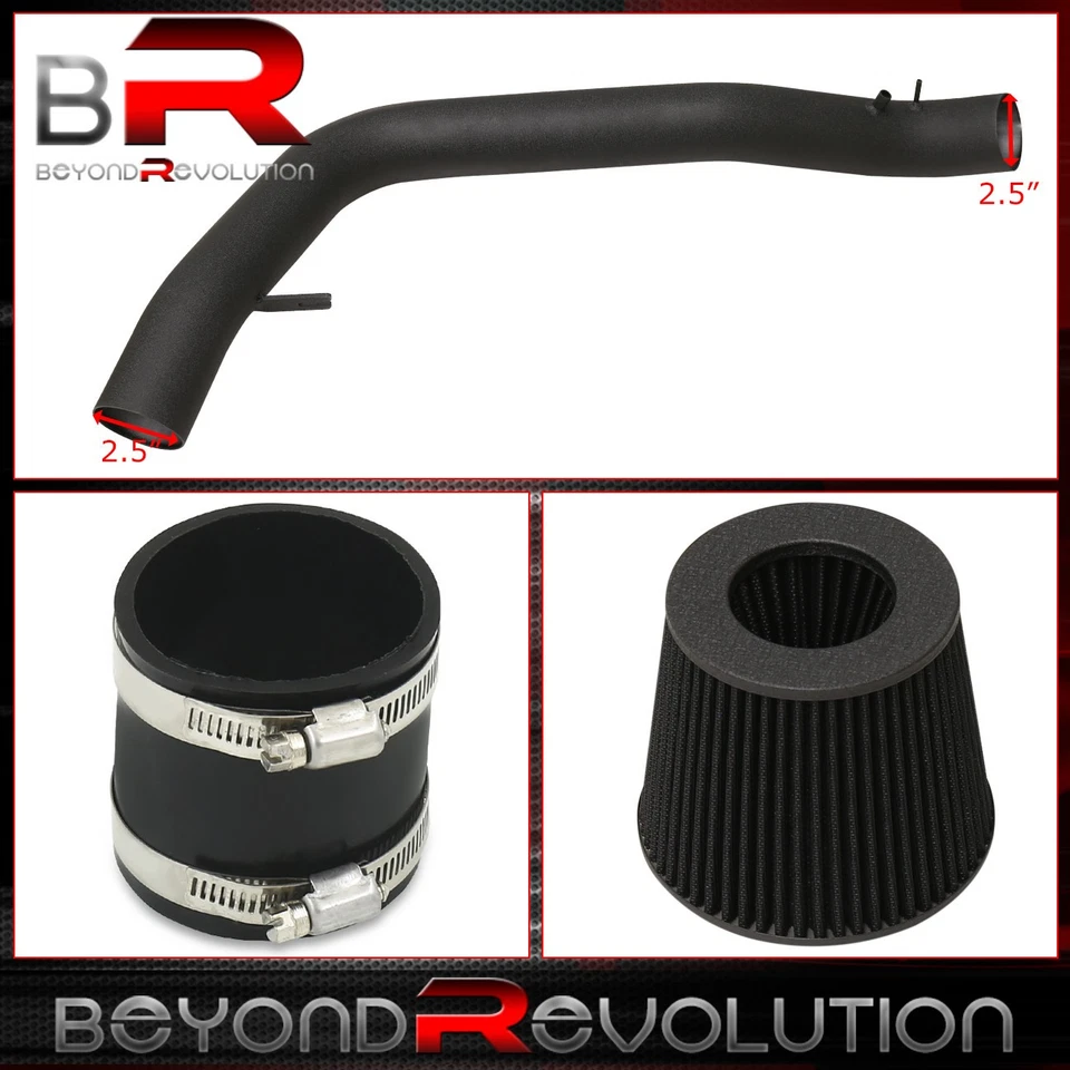 Para 1990-1993 Integra Entrada de Aire Frío Inducción Tubería Aluminio Negro + Filtro Foto 2 de 3