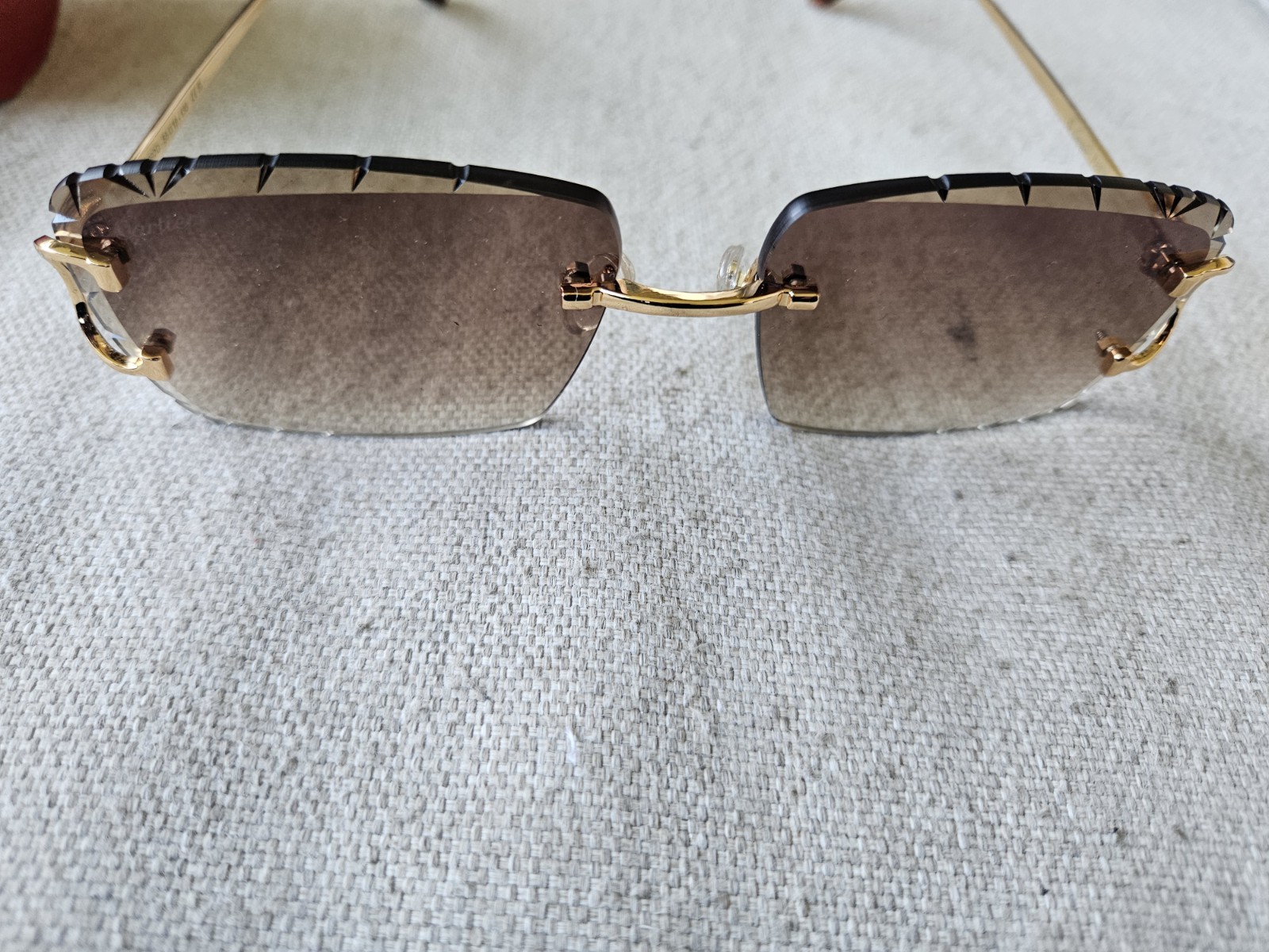 Cartier Rimless Sunglasses with Gold Brown Gradient Lenses-image