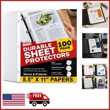 Acid-Free Polypropylene Sheet Protectors 100 Pack for Letter Size Documents