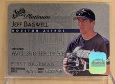 1995 Studio PLATINUM #2 Jeff Bagwell RARE ICONIC CREDIT CARD PLASTIC EMBOSSED