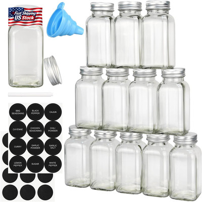 Dkovn 12/24/36 Pack Glass Spice Jars, 4Oz Empty Spice Jars