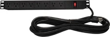Shaxon PYF-71-1908RM-15 19-Inch Rack Mount Metal Power Strip 8 Outlets 15’ Cord