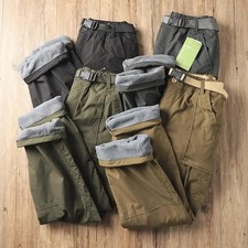 Pantaloni da trekking outdoor uomo ispessiti soft shell gamba dritta caldi