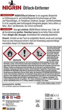 NIGRIN 72287 Ölfleck-Entferner saugendes Bindemittel Garage Steinboden 500 ml