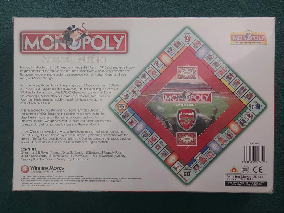 Arsenal Monopoly 2007 Edition New Sealed - Image 2 of 3