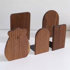Wooden Bookends Desktop Bookshelf Shelve Book Stopper Bookend Office Book Holder