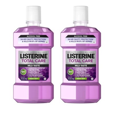 Listerine Total Care Alcohol-Free Anticavity 33.8 Fl Oz (Pack of 2) 