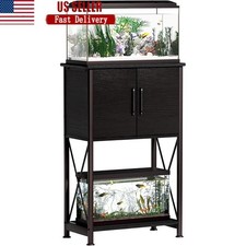 5-10 Gallon Fish Tank Stand Metal Double Aquarium Stand with Cabinet Storage