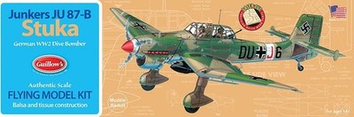 Guillow's 508 Ju-87B Stuka 16'' Lazer Cut Model Kit Made in USA